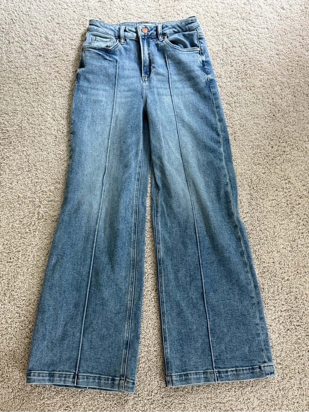 RISEN Jeans High Rise Front Seam Wide Leg Jeans 3/26
